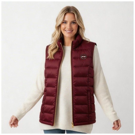 Doudoune Sans Manches Bordeaux Femme — Mise au Green